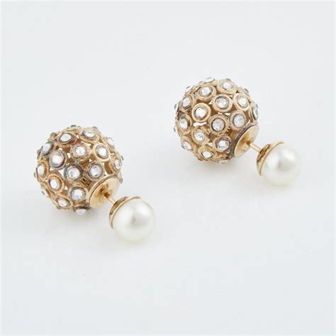 dior tribales faux pearl earrings